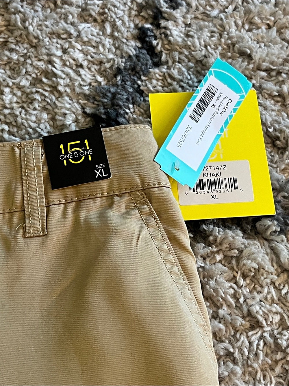 NWT One 5 One 151 Khaki Cargo Crop Pants Drawstring Hem Women’s XL - Picture 5 of 9